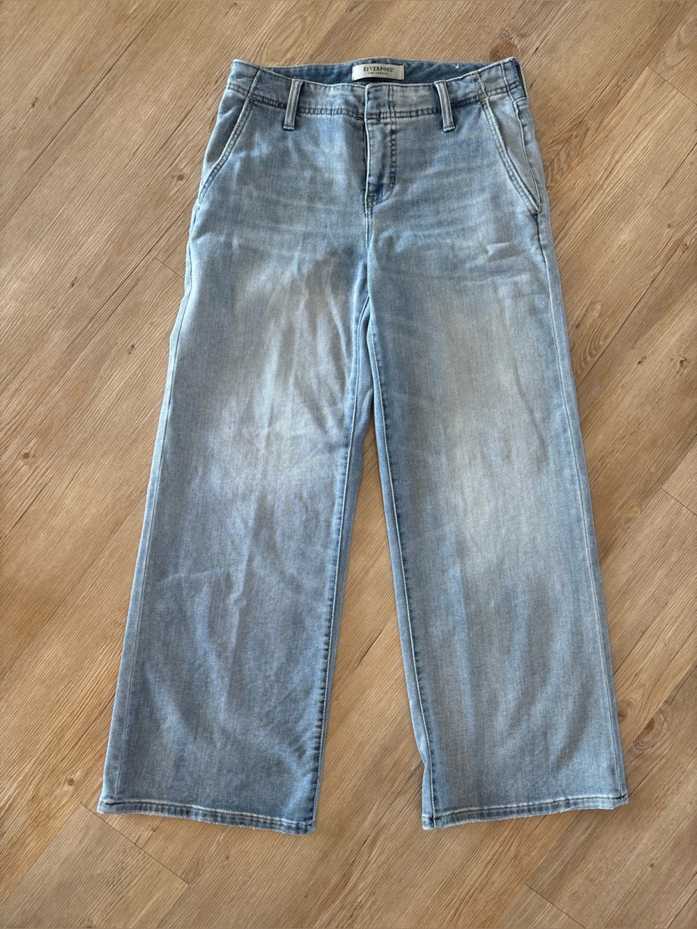Liverpool Light Wash Wide Leg Jeans